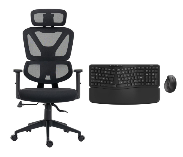 Silver Monkey Fotel biurowy SMO-750 + Ergonomic 70 Combo Wireless Set - 1351949 - zdjęcie